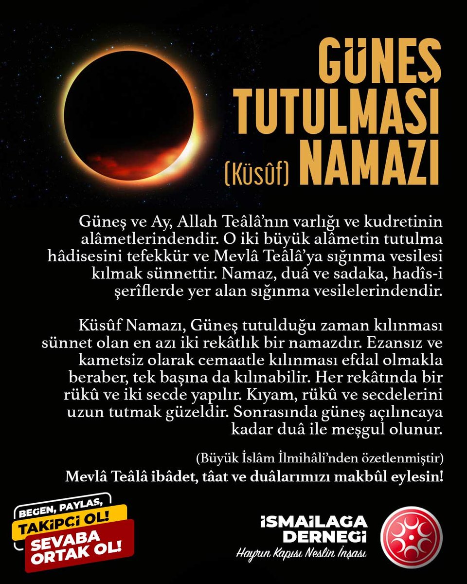Küsuf namazı mı istiyorsunuz? Tutulan gün ve vakit mantığına göre nafile namazlar planı